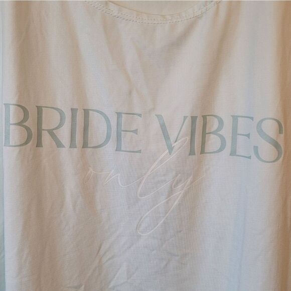 Miss To Mrs. Women's Mint Green Bride Vibes Only Tank Top Size XL - Picture 4 of 5